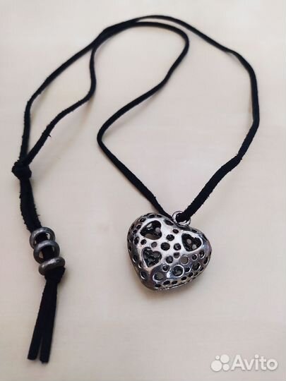 Кулон Сердце подвеска на шнурке