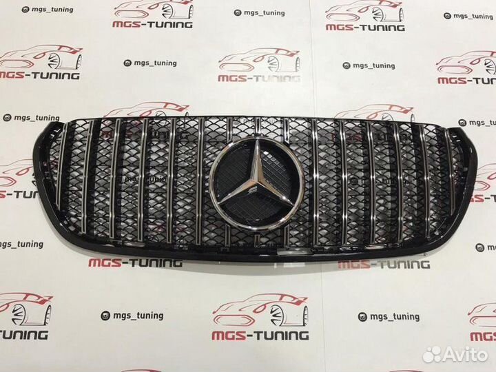 Решетка на Mercedes X-Class GT-Black Хром звезда