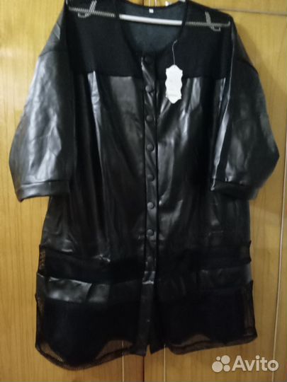 Кардиган женский эко кожа, размер 62