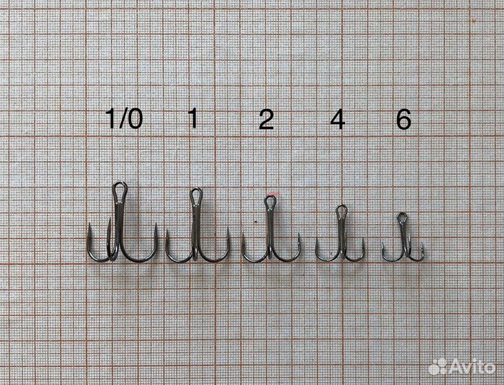 Крючки рыболовные: тройники, двойные