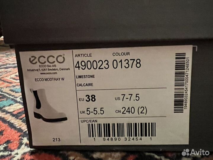 Ботинки Ecco Челси женские 38