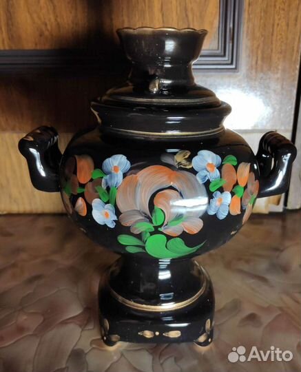 Самовар керамический, декор