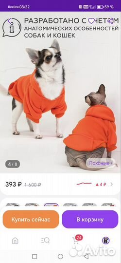 Одежда на собак мелких пород кофта худи