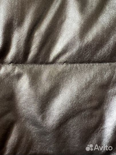 Пуховик экокожа женский зимний