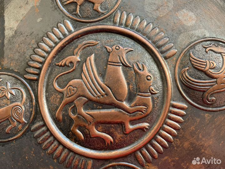 Медная настенная редкая тарелка