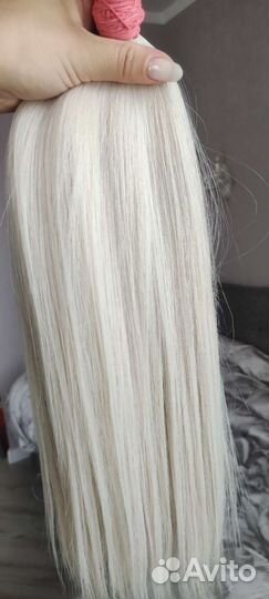 Прямой тонкий блонд 47 см