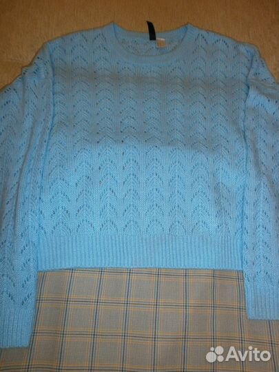 Две юбки в клетку из шерсти