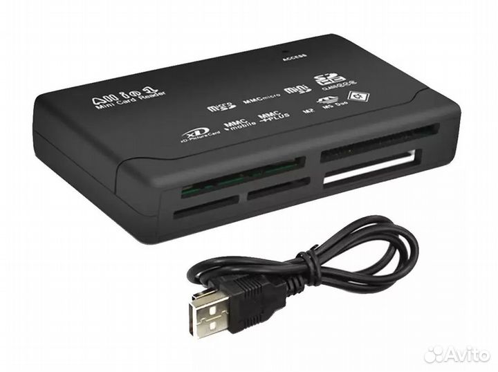 Внешний Картридер 10в1 / читает 10 форматов карт
