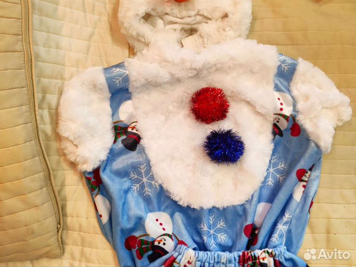 Смешной костюм снеговика 110(4-6 лет)