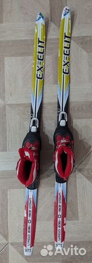 Лыжи детские 100 см, палки 90см