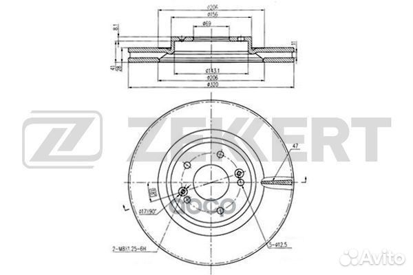 Диск торм. перед. Hyundai Santa Fe III 12- Kia