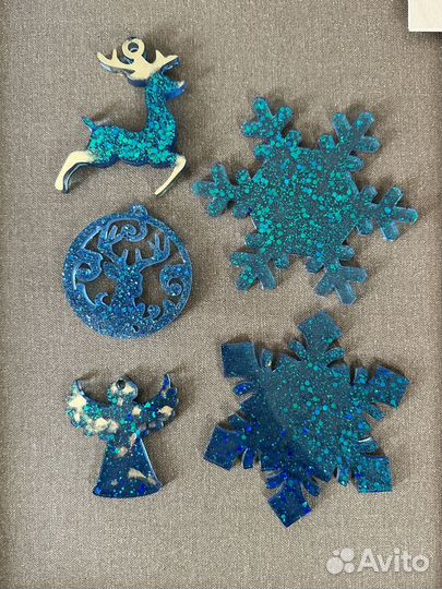 Новогодние игрушки из эпоксидной смолы