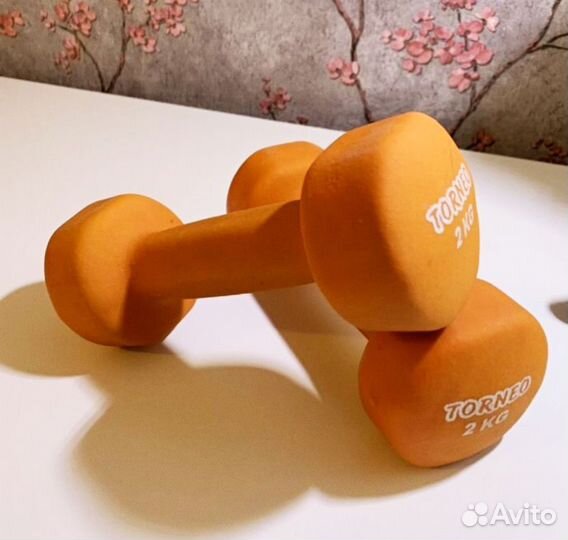 Гантели 2 кг обрезиненные Torneo