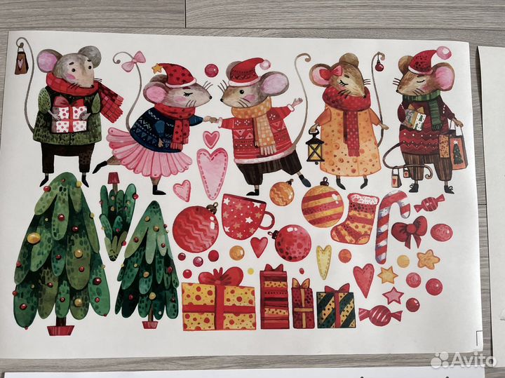 Наклейки новогодние