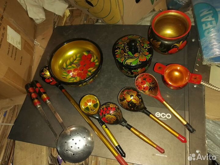 Деревянная росписная посуда