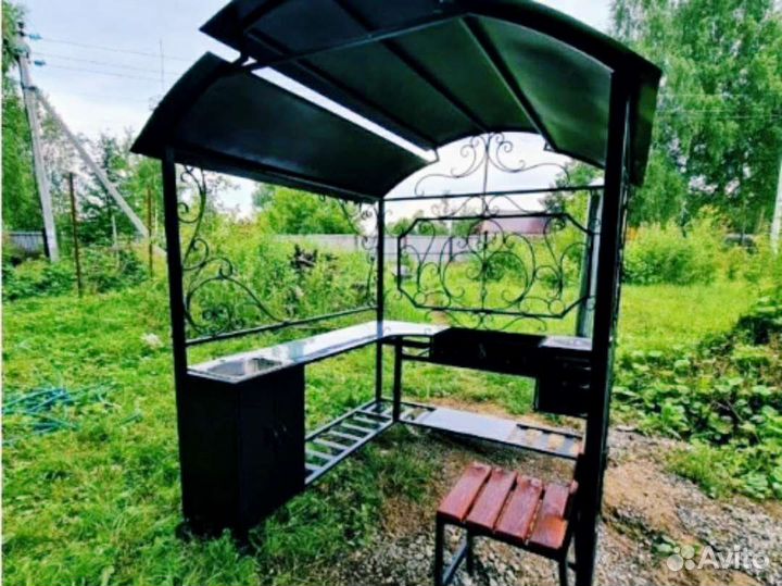 Мангал с печью под казан