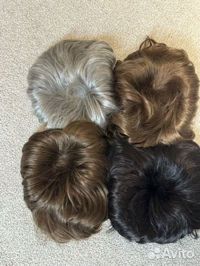 Полупарик, накладка из волос на заколках