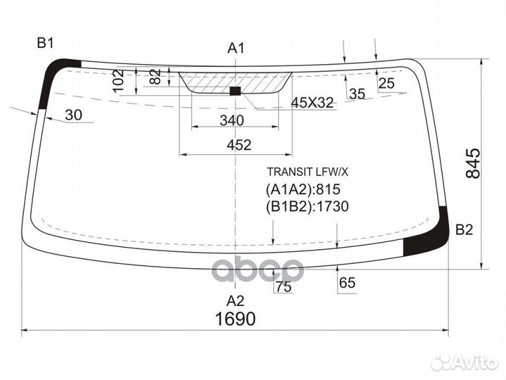 Стекло лобовое ford transit 86-00 transit LFW/X
