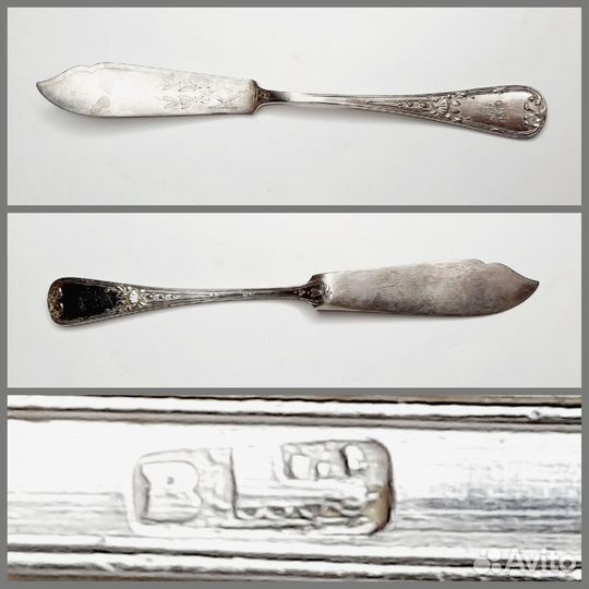 Два старинных ножа для сыра. Посеребрение