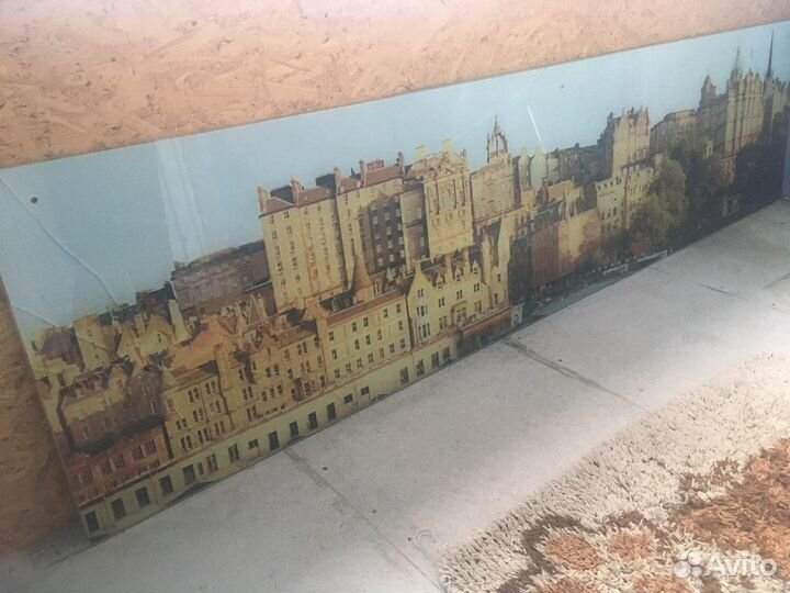 Фартук для кухни стеклянный с фото печятью