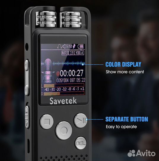 Профессиональный Savetek цифровой диктофон 32 GB