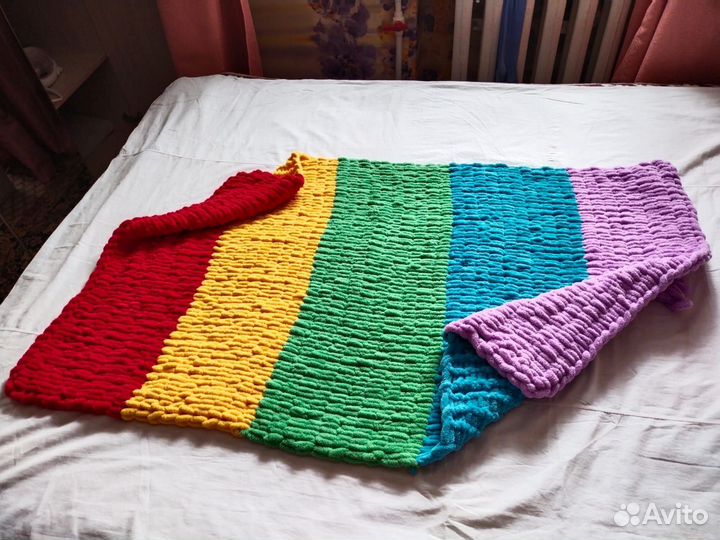 Плед вязаный. Ручная работа