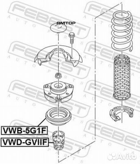Febest VWB5G1F Подшипник опоры стойки / febest VWB