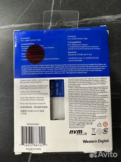 Ssd m2 nvme 500gb WD
