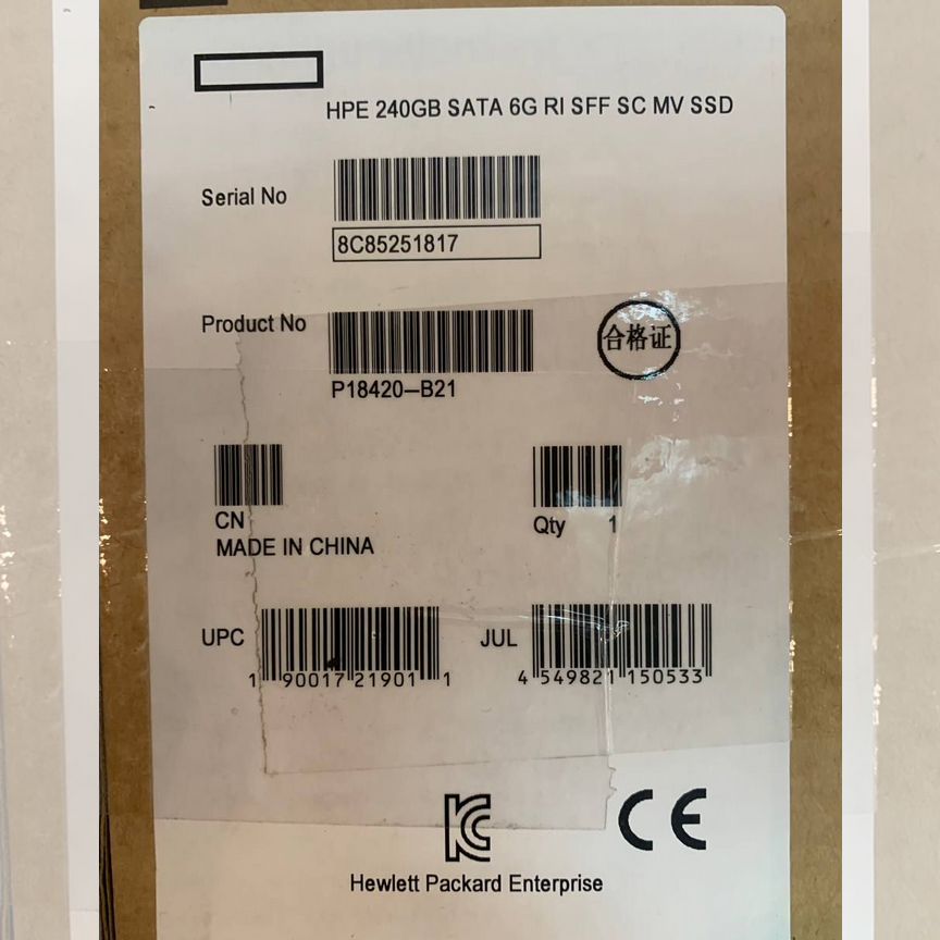 [P18420-B21] Hpe 240 Gb Sata 6g Ri Sff Sc Mv Ssd P18420-B21