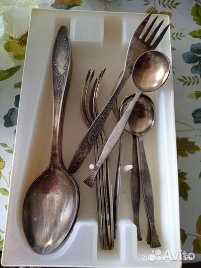 Набор столовых приборов мельхиор СССР