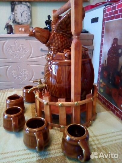 Коньячный набор бочонок + 6 чарок