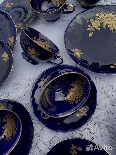 Старинный чайный сервиз, echt cobalt, Германия