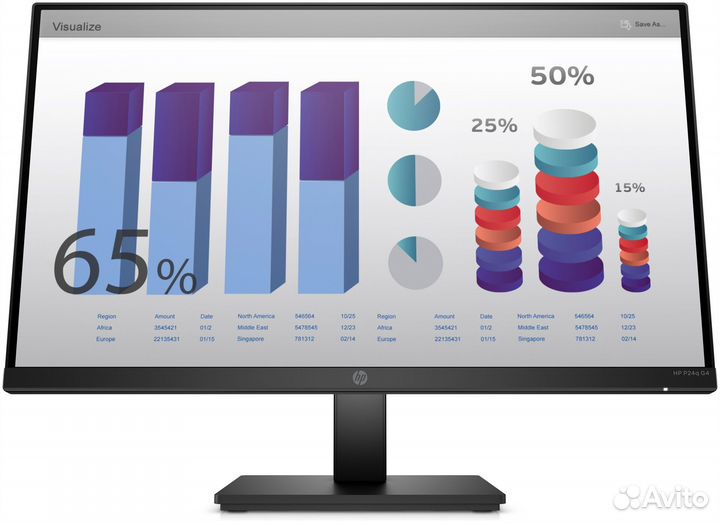 Монитор HP P24q G4, IPS, черный