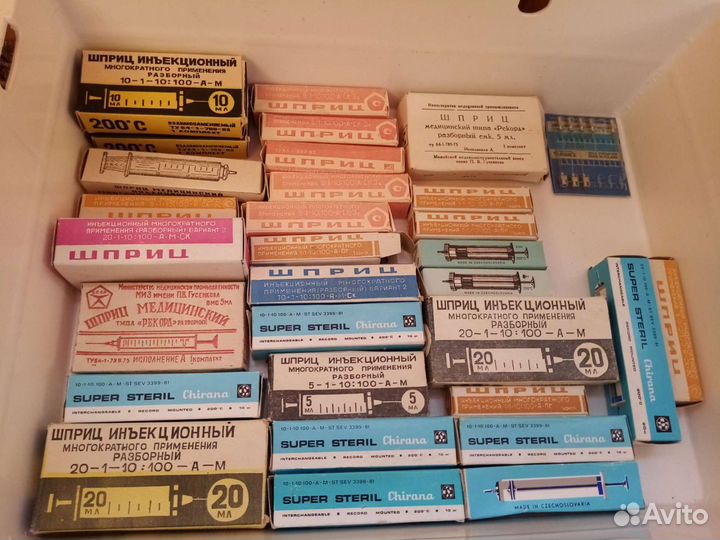 Стеклянные шприцы СССР