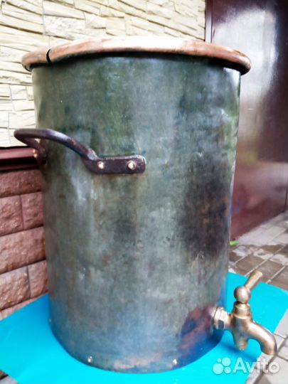 Антикварный жбан-бочка медная 18 век