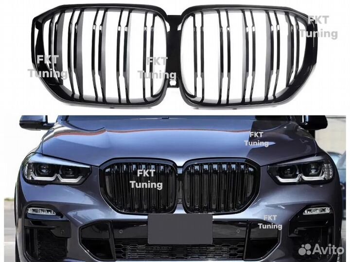 Решетка радиатора для BMW X5 G05, М стиль, черный