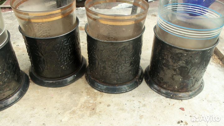 Пять подстаканников мельхиор