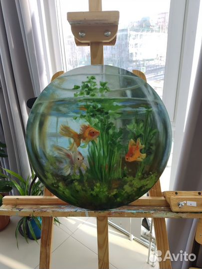 Картина. Аквариум маслом