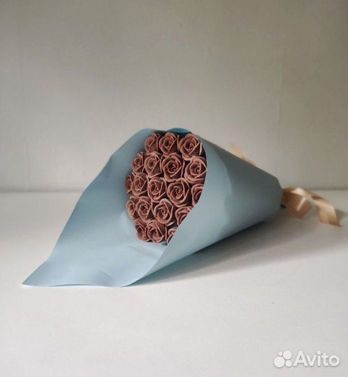 Розы из Молочного Шоколада - 19 шт в Букете