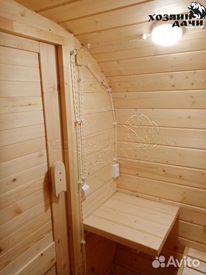 Мобильная Баня бочка 2х3.5 на прицеп заказчика