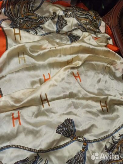 Шарф палантин hermes италия шелк