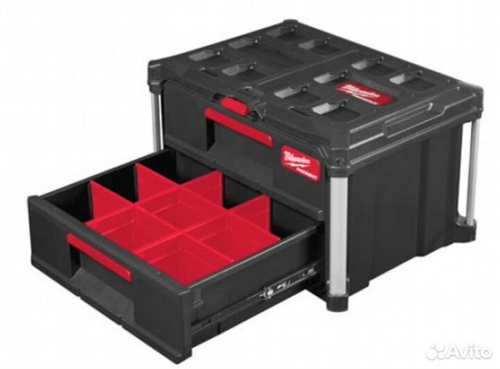 Кейс Milwaukee packout с 2-мя выдвижными отсеками