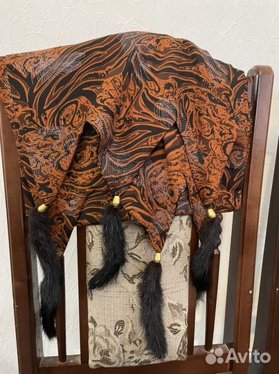 Шарф палантин с норкой новый