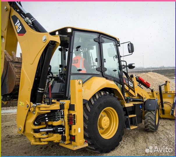 Закаленное стекло на экскаватор-погрузчик Caterpillar 428D 432D