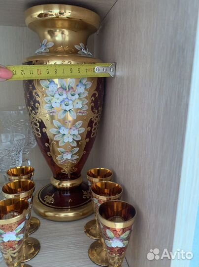 Комплект лепка со смальтой рубин Богемия