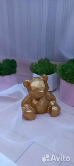 Кашпо из гипса со стабилизированным мхом