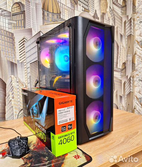 Игровой Ryzen 5 5500\RTX 4060\32Gb DDR4\SSD m2 1Tb