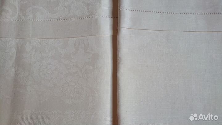 Новая скатерть СССР льняная 170x140 белая жаккард