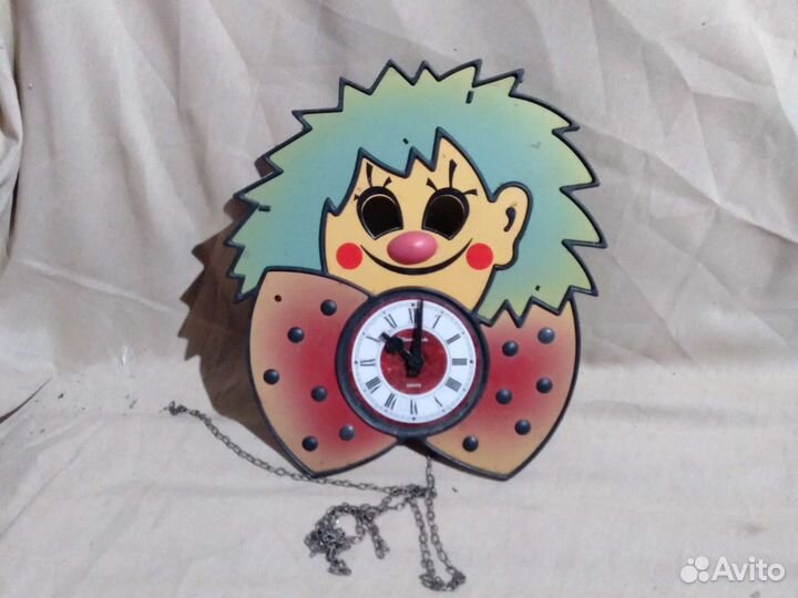 Часы ходики СССР Весёлый клоун