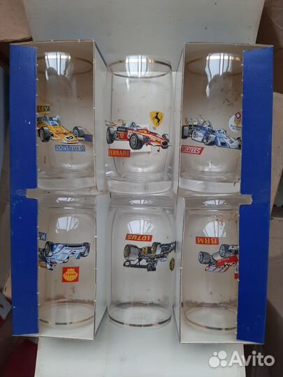 Стаканы с гоночными машинами. Богемия